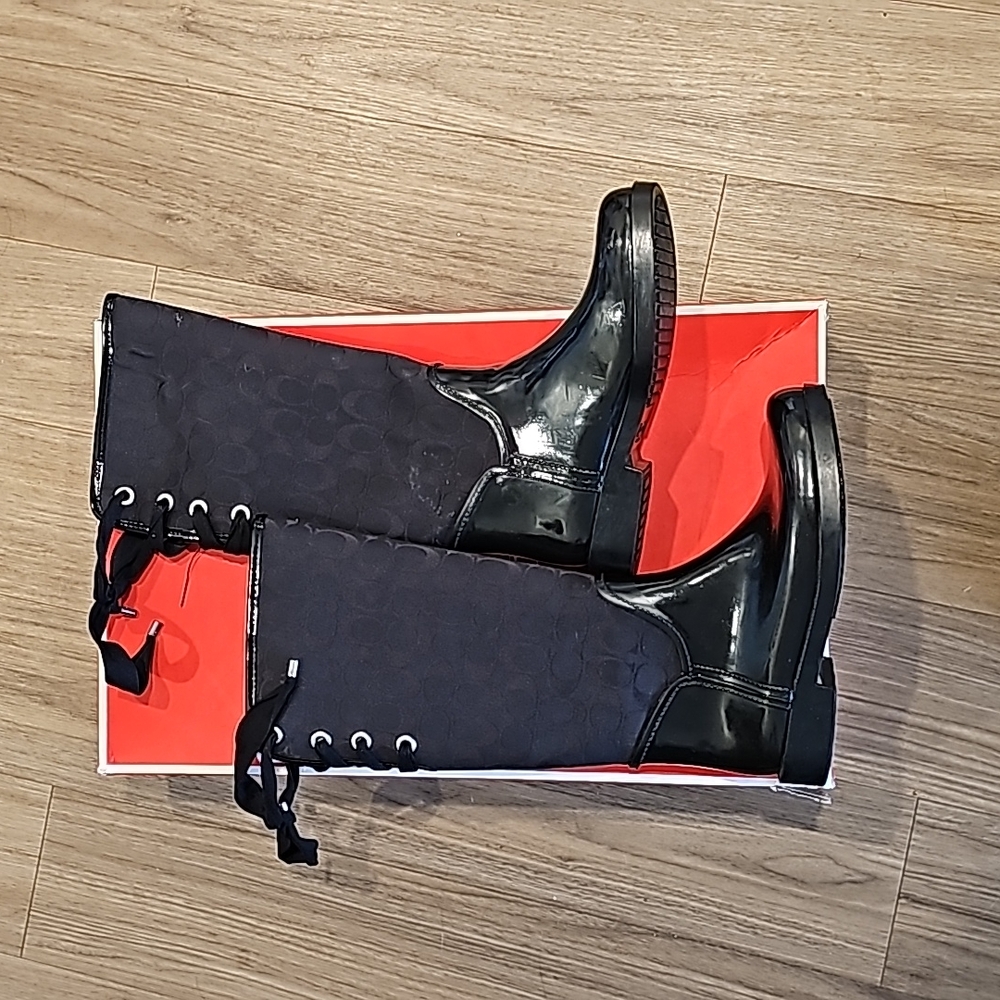 Coach rain boots/like new